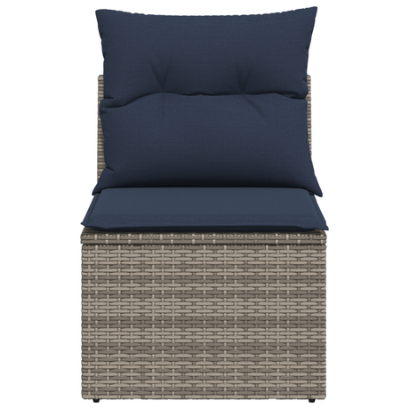 Vidaxl tuinstoel zonder armleuning met kussens poly rattan grijs