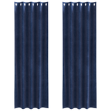 Vidaxl verduisterende gordijnen 2 pcs donkerblauw 140 x 260 cm fluweel