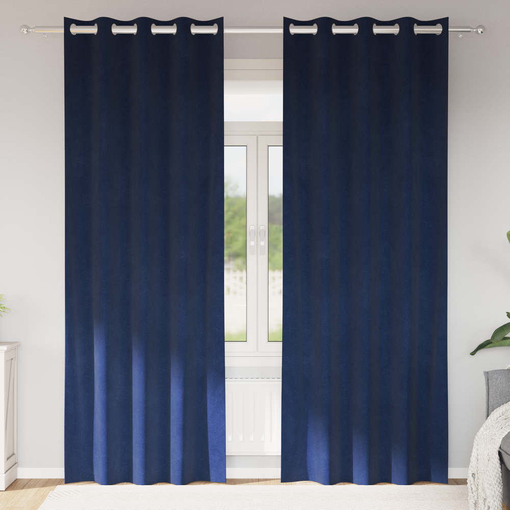 Vidaxl verduisterende gordijnen 2 pcs donkerblauw 140 x 260 cm fluweel