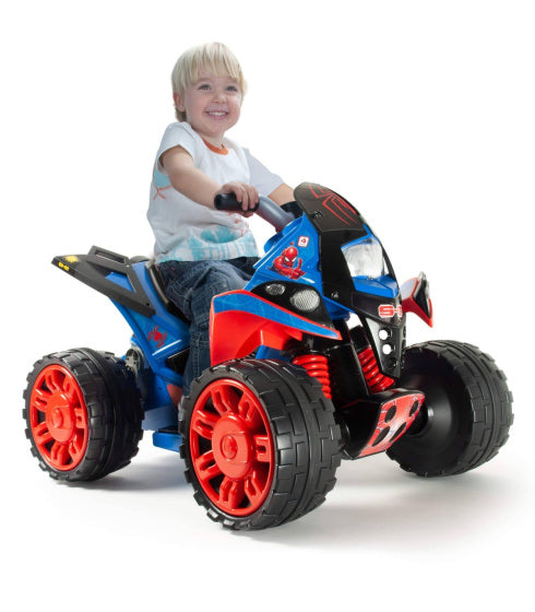 Injusa spider-man Le véhicule de batterie quad 12v bleu rouge
