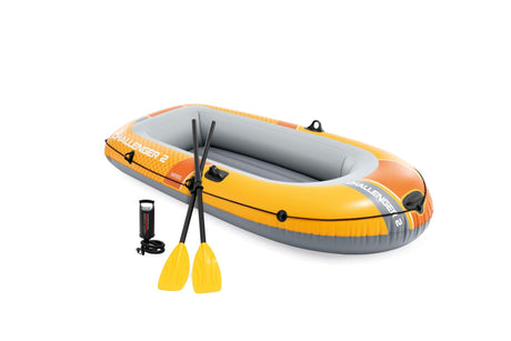 Ensemble bateau Intex challenger 2 personnes comprenant pagaies et pompe 236x114x41cm (