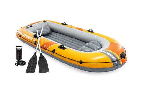 Ensemble bateau Intex challenger 3 personnes comprenant pagaies et pompe 295x137x43cm