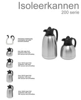 Pichet isotherme Cater-profi inox 1,5l avec bouchon à vis noir bouteille thermos