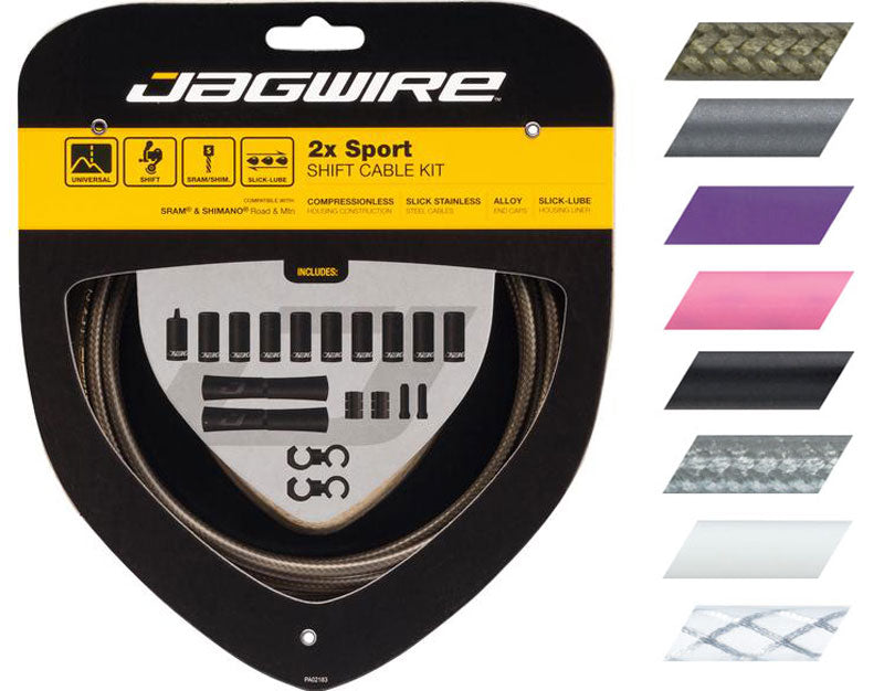 Jagwire 2x kit de changement de vitesse sport - blanc
