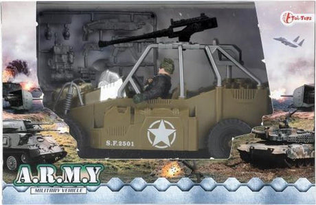 Toi-toys jeep de force de soldat militaire avec des armes
