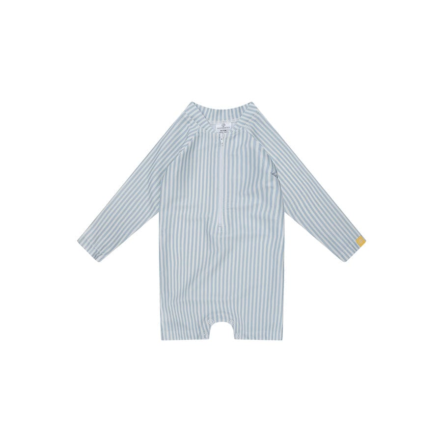 Rayures bleues | Maillot de bain UV bleu blanc pour garçons