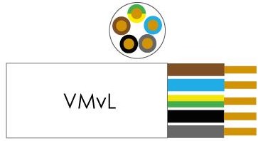 Câble vmvl rond 5x0,75qmm noir - 1227582