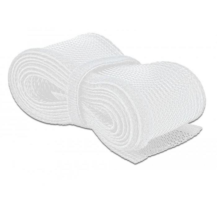 Gaine de câble avec fermeture Velcro 2 m x 19 mm blanc