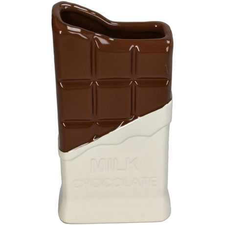 Kersten vaas melk chocolade fiij aardewerk bruin 10.3x5.3x20cm