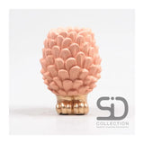 Vase pomme de pin décoration inspiration saison sur socle 12cm beige rouge