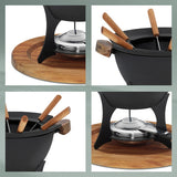 Kela Country Fondues a fixé 6 personnes 1 litre 11 pièces noir