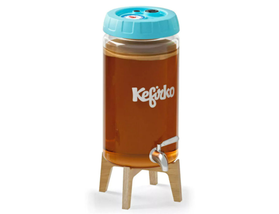 Pot de fermentation Kefirko kombucha - distributeur de boissons - 4l bleu