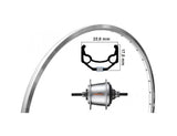 KGS Roue arrière 28 pouces Etro 622 ALU ZAC19 Silver Nexus 7 Rollerbrake