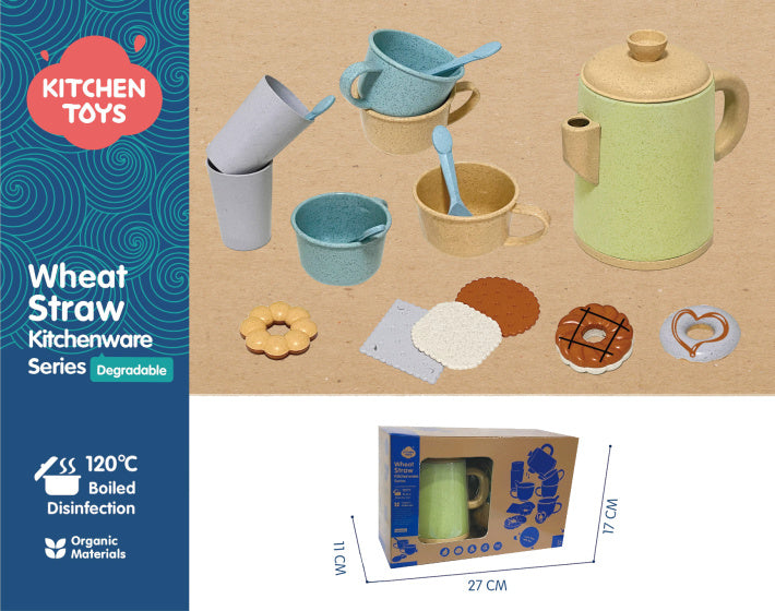 Ensemble de thé de jouets de cuisine avec spécialités jeu de jeu recyclé