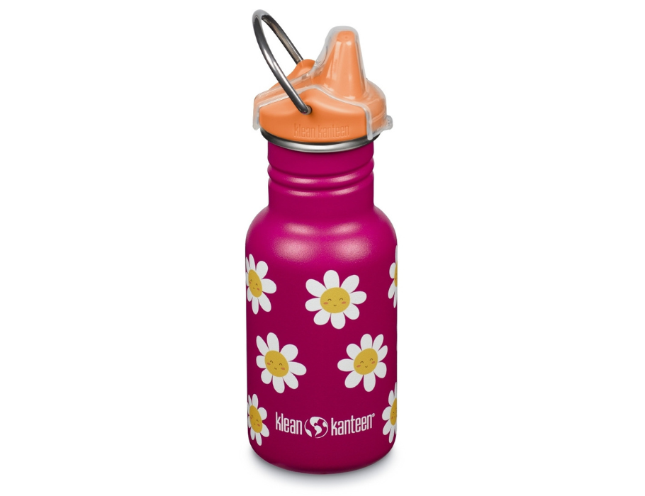 Gourde pour enfants Klean Kanteen avec bouchon à bec - Happy Flowers - 355 ml