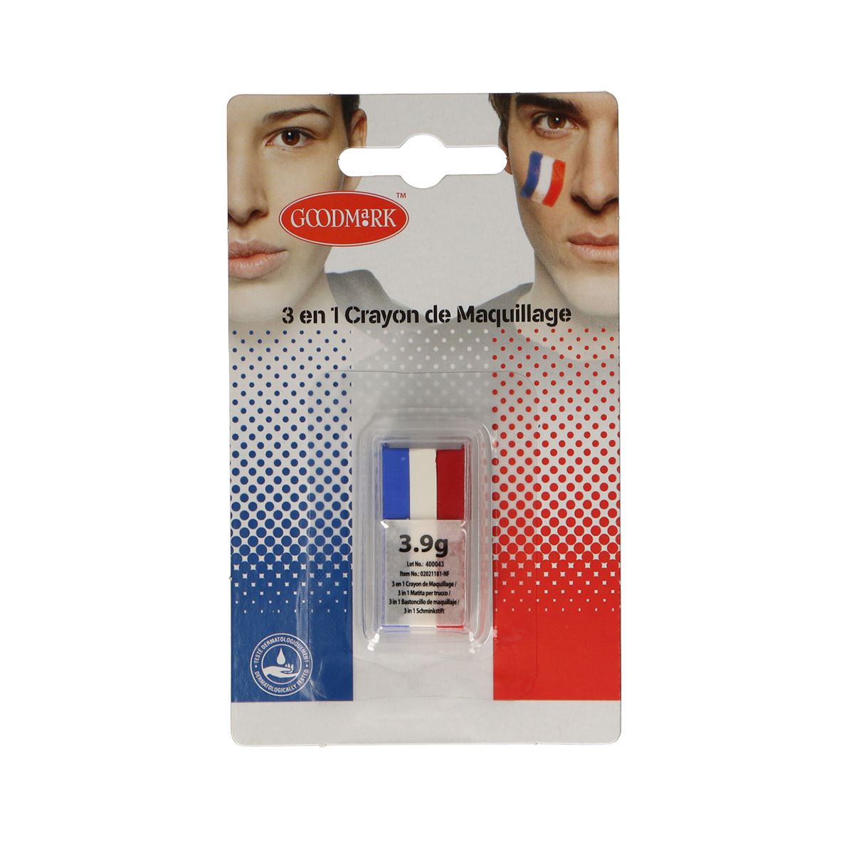 Goodmark stick maquillage 3 en 1 rouge - blanc - bleu 3.9gr
