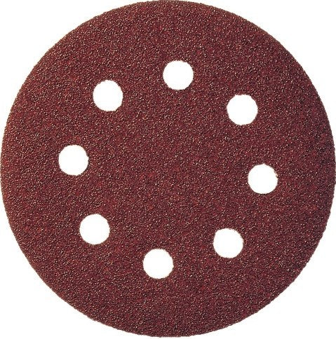 Patin de ponçage Klingspor avec fermeture velcro | verre 5 125 mm grain 80 | pour bois métal corindon | trou numéro 8 | 50 pièces - 89489 - 89489