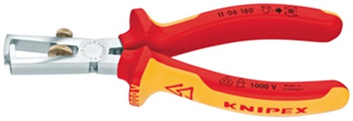 Pince à dénuder Knipex + ressort confort 160 mm vde - 11 06 160 sb - 1106160sb