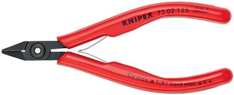 Pince coupante latérale pour l'électronique Knipex | longueur 125 mm modèle 0 | facette oui | 1 pièce - 75 02 125