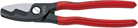 Cisaille à câble Knipex à double tranchant, plastifiée 200 mm - 9511200