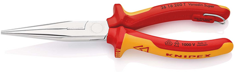 Knipex platspitse tang met zijsnijder (telefoontang) | 200 mm lengte | geïsoleerd | meercomponenten-omhulling - 26 16 200 t bk