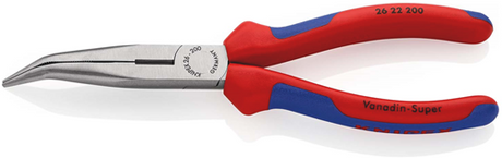 Pince plate Knipex avec pince coupante latérale (pince téléphonique) | longueur 200 mm | poignées multi-composants | noir atramenté - 26 22 200 sb