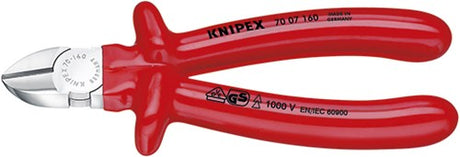Knipex pince coupante latérale isolation par immersion chromée, certifiée VDE 160 mm - 7007160
