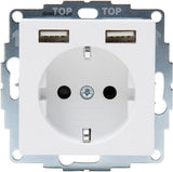 Kopp hk07 prise encastrable blanc pur mat RA avec 2x USB - 4624115