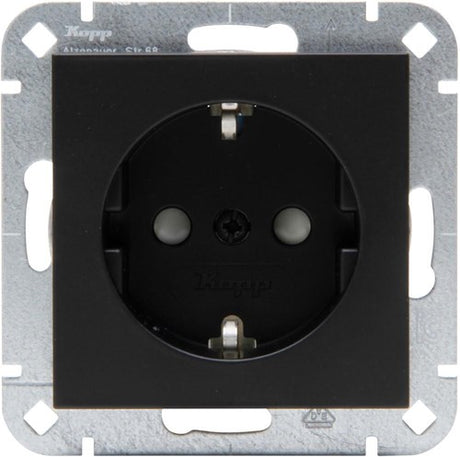 Kopp hk07 prise encastrable noir pur mat RA + sécurité enfant - 4624610