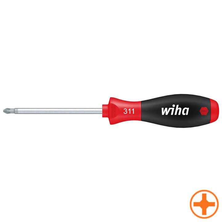 Tournevis Wiha | taille pH 0 | longueur de la lame 60 mm | manche multi-composants | lame ronde | 1 pièce - 00754 - 00754