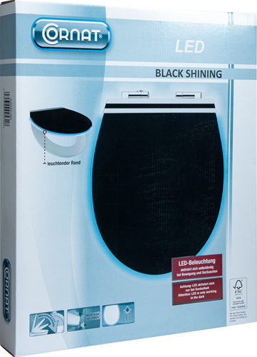 Abattant WC Cornat mdf noir brillant sc - ksdsc362