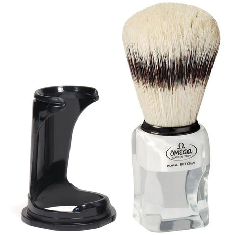 Blaireau Omega poils de porc effet poils de blaireau transparent + standard 11cm