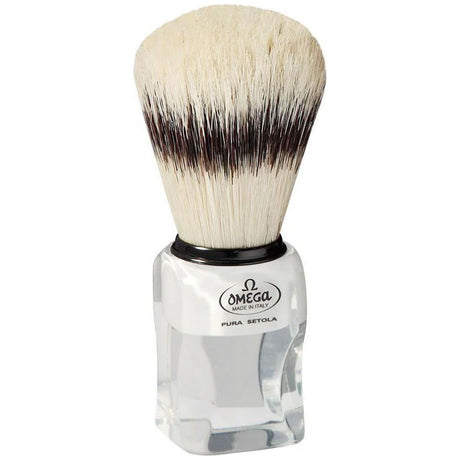 Blaireau Omega poils de porc effet poils de blaireau transparent + standard 11cm