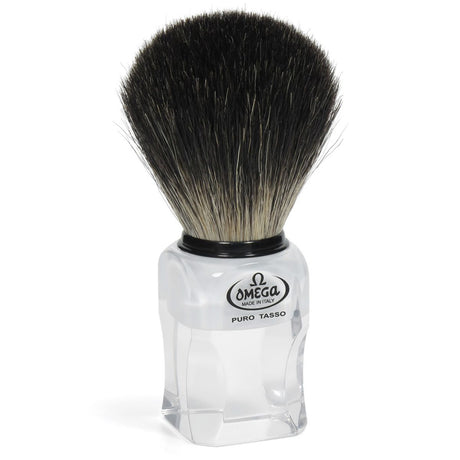 Blaireau Omega 100% blaireau noir transparent + standard 11cm
