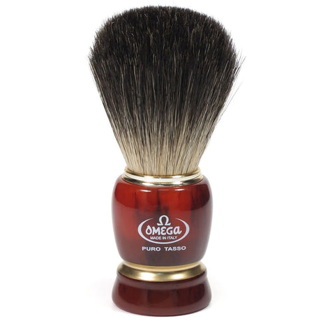 Blaireau Omega 100% résine de blaireau noir manche + standard 10cm