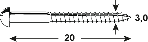 Vis à bois Connex gs-k 3,0x20 20pcs noir - ky3193020