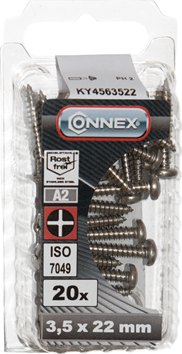 Boîte à vis à tôle Connex 3,5x22 20pcs a2 - ky4563522