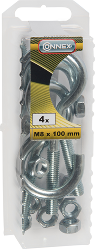 Boulon de crochet pour corde à linge Connex m8x100 * 4pcs vz - ky5180001