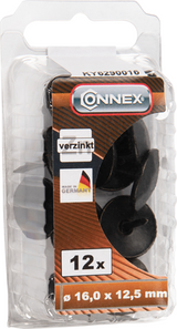 Connex clou décoratif 16mm martelé 12pcs noir - ky6290016