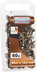 Connex clou décoratif 9,0mm nickelé 60pcs ni - ky6310009