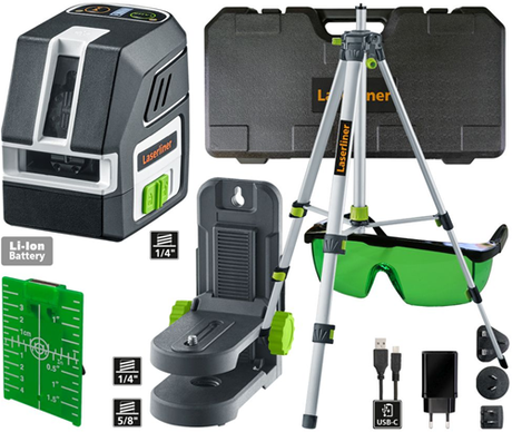 Laserliner de poche laser croisé 2g | faisceau laser vert + trépied 150 cm - 036.713a