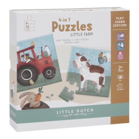 Little Dutch Tiamo Little Farm puzzle 4 en 1 FSC