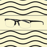 Lunettes de lecture Spectrum noires assorties rectangulaires demi-cerclées