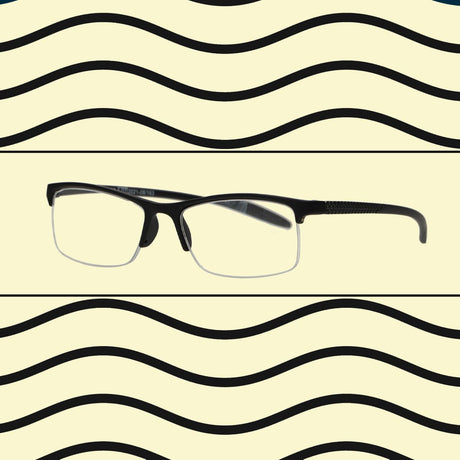 Lunettes de lecture Spectrum noires rectangulaires demi-cerclées 1,50