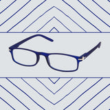Lunettes de lecture Spectrum bleu mat assorti rectangulaire assorti