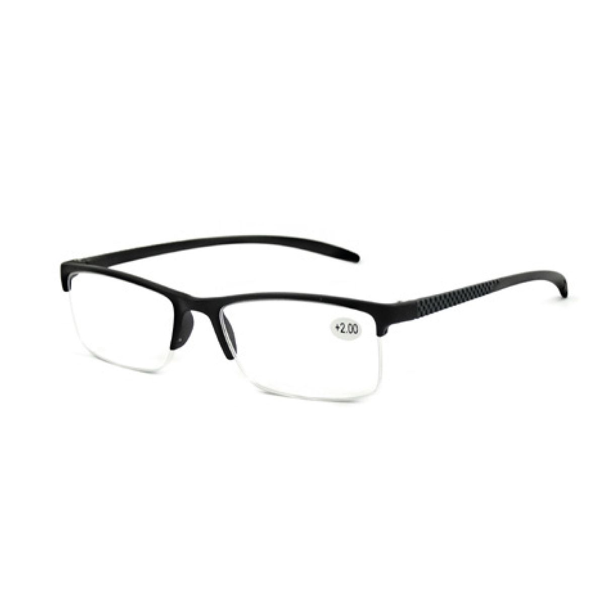 Lunettes de lecture Spectrum noires rectangulaires demi-cerclées 2.00