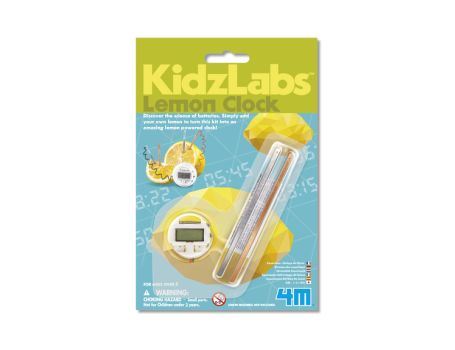 4m kidzlabs kidzlabs – kit de construction horloge citron