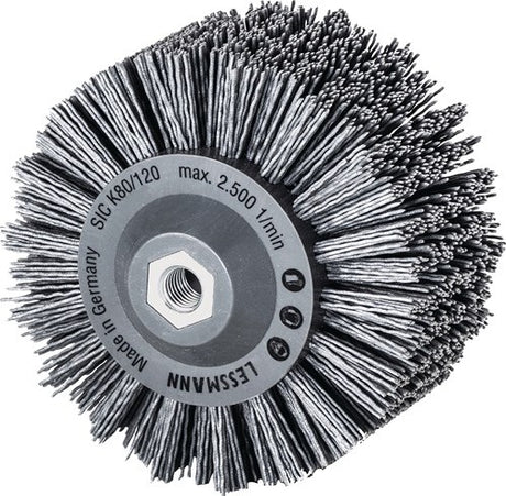 Brosse ronde Lessmann | d. 140mm m14 | sic brosses abrasives granulométrie 80 60 mm | 2500 min-¹ | 1 pièce - 402880 - 402880