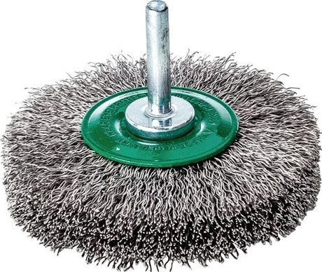 Brosse ronde Lessmann | d. Tige de 50 mm, épaisseur de fil de 6 mm, 0,3 mm | acier inoxydable 11 mm 15 000 tr/min | maximum. vitesse 15000 min-¹ | 1 pièce - 415362 415362