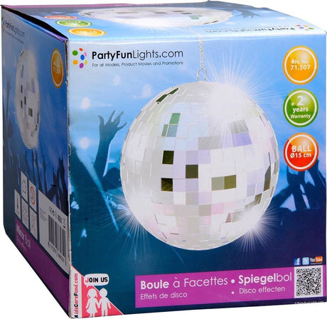 Boule à facettes Kotronic party fun 15 cm sur chaîne